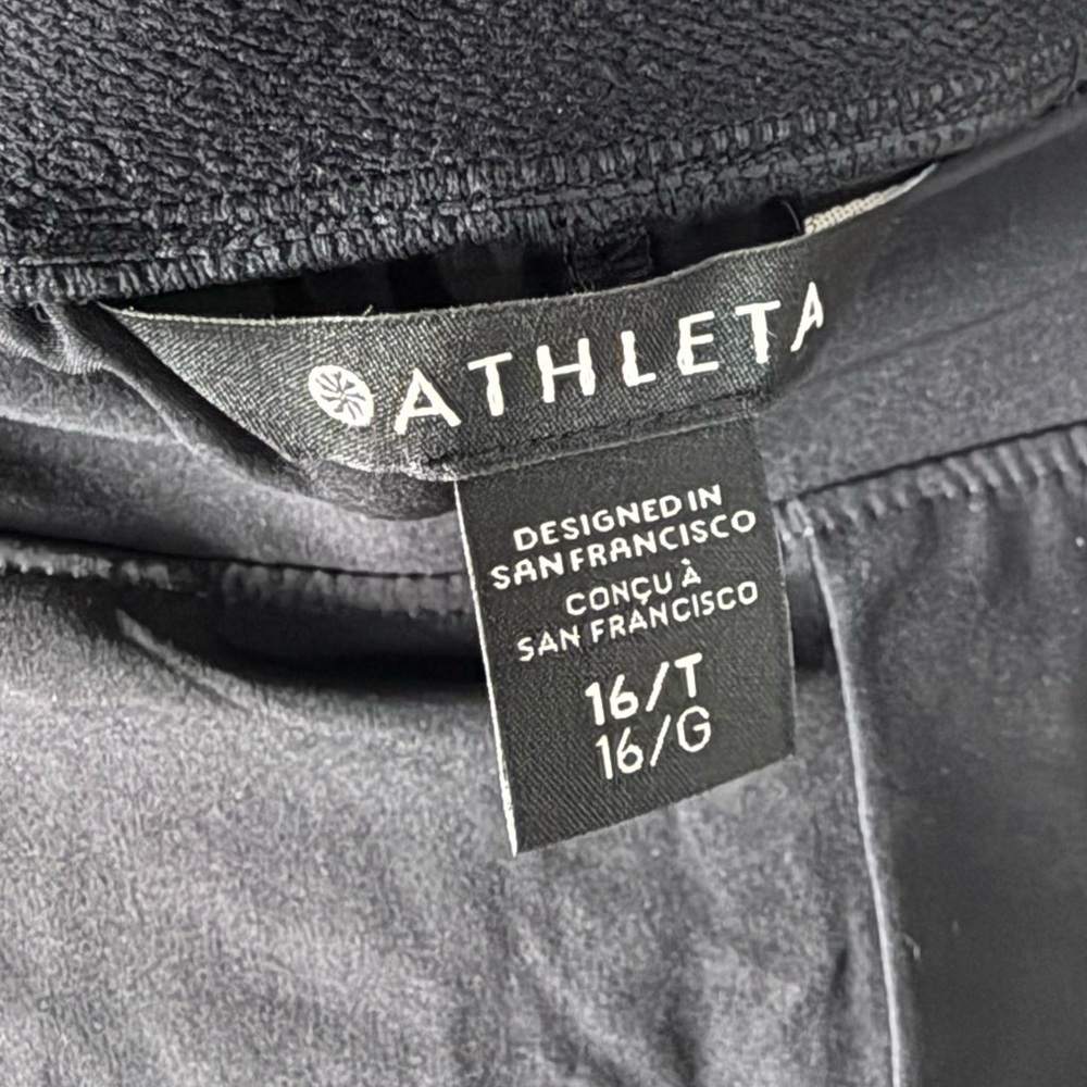 ATHLETA Brooklyn Heights High Rise Wide Leg Pant Black Casual Athleisure 16 Tall - Picture 8 of 13